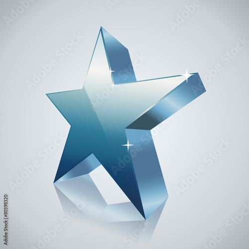 blue star with reflection