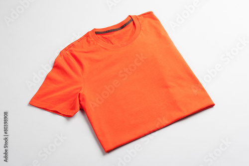 Orange tshirt template ready for your graphic design.