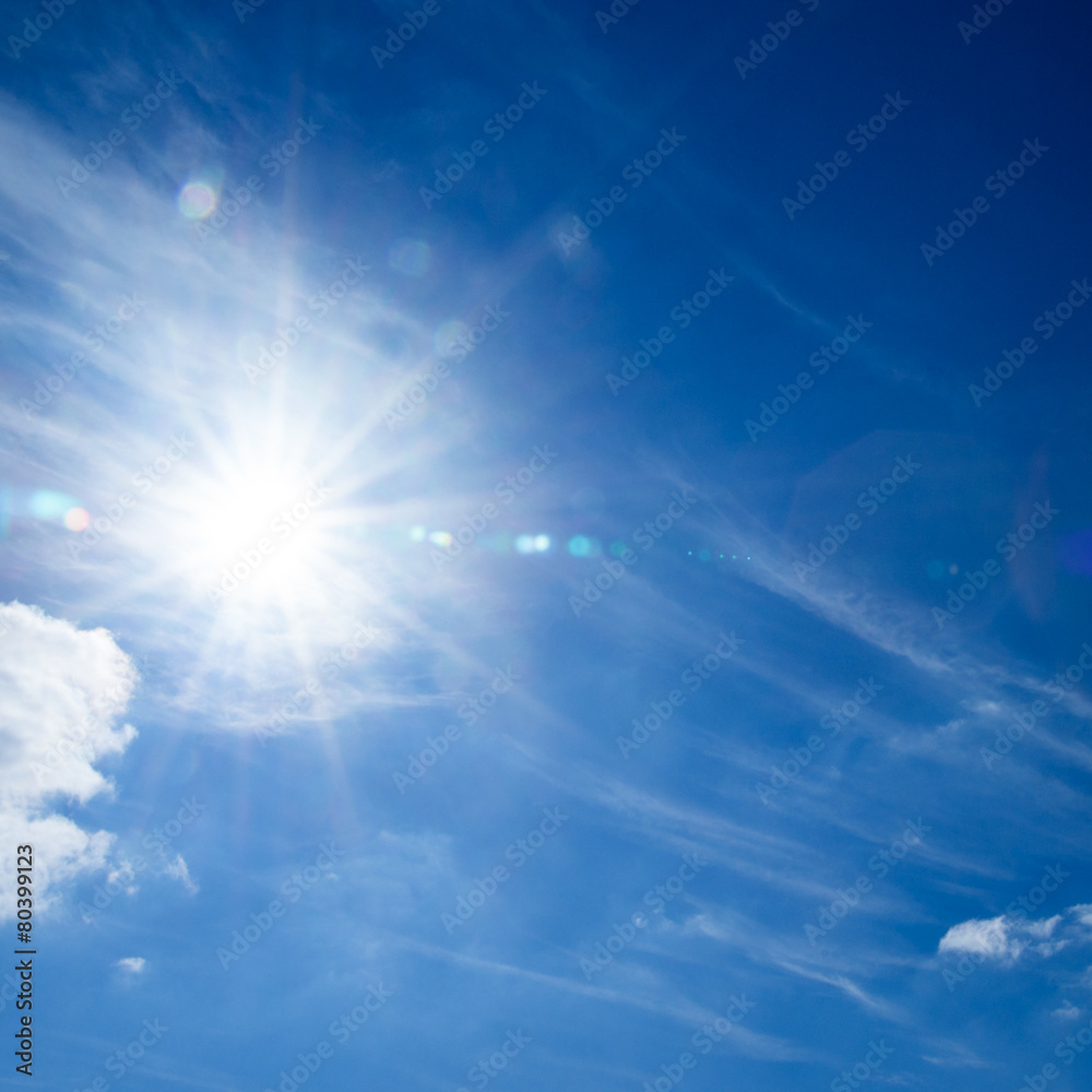 white fluffy clouds in the blue sky