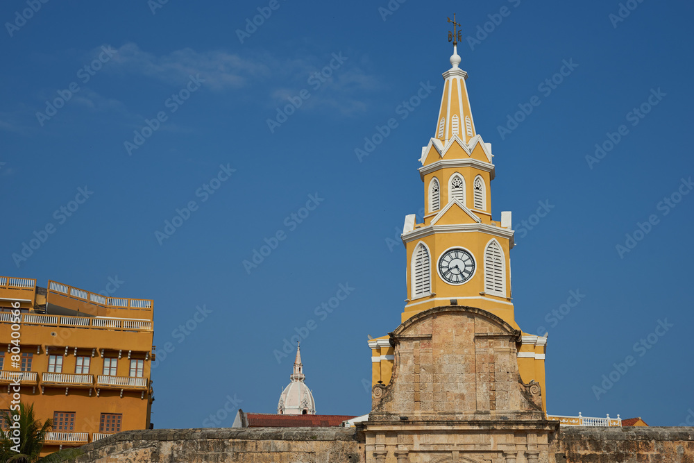 Historic Clock Tower (Torre del Reloj) in Cartagena