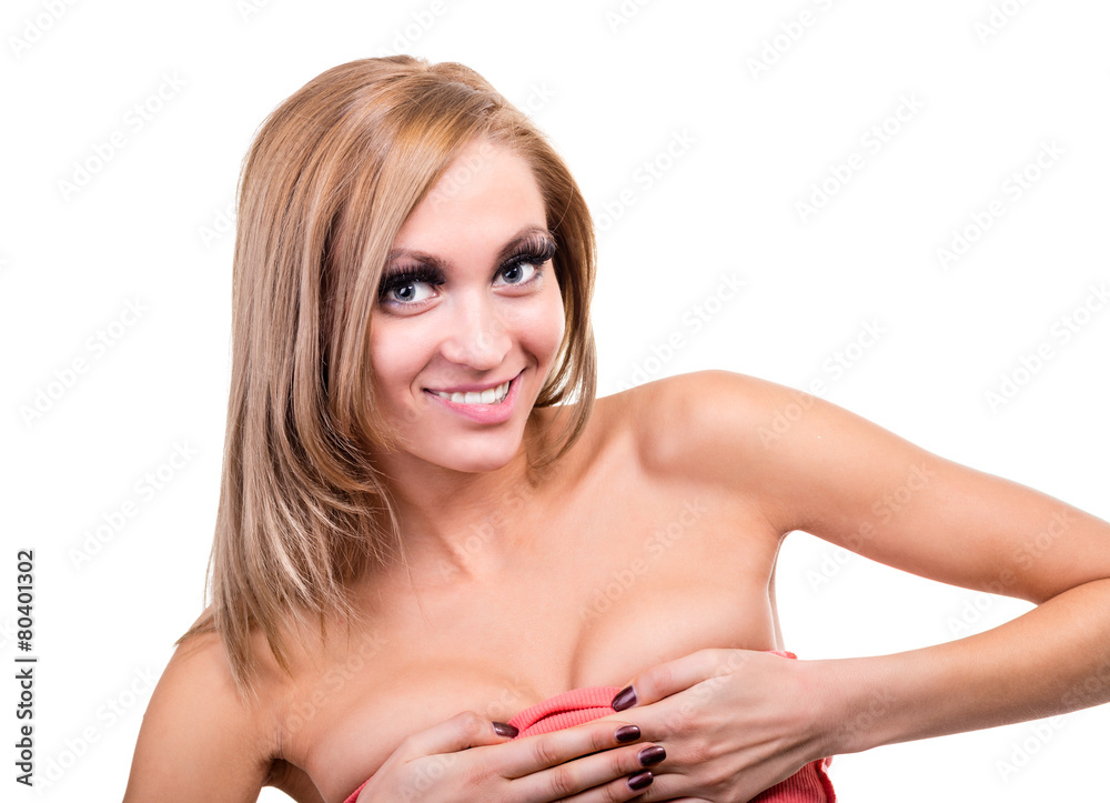 portrait of sexy young blond woman isolated on white portrait of sexy young blond woman isolated on white