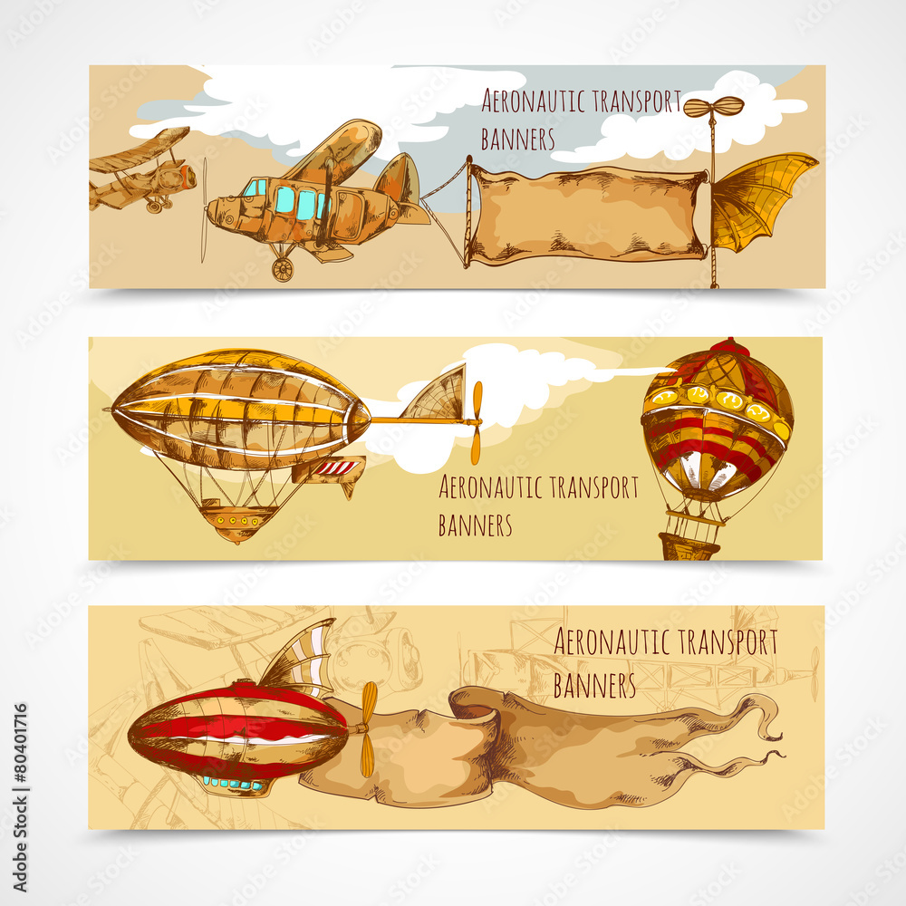 Fototapeta premium Aeronautic Transport Banners