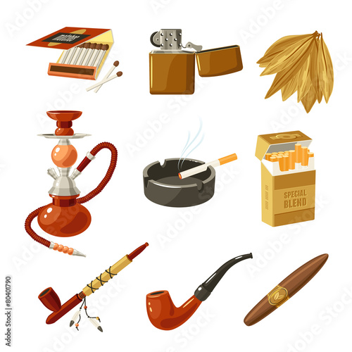 Tobacco Icons Set