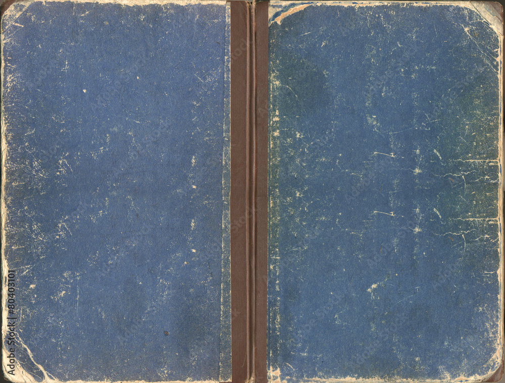 Old blue shabby book cover