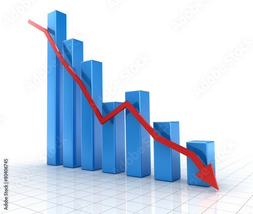 Falling blue chart with down red arrow Free Download Falling blue chart with down red arrow - GFXLoad