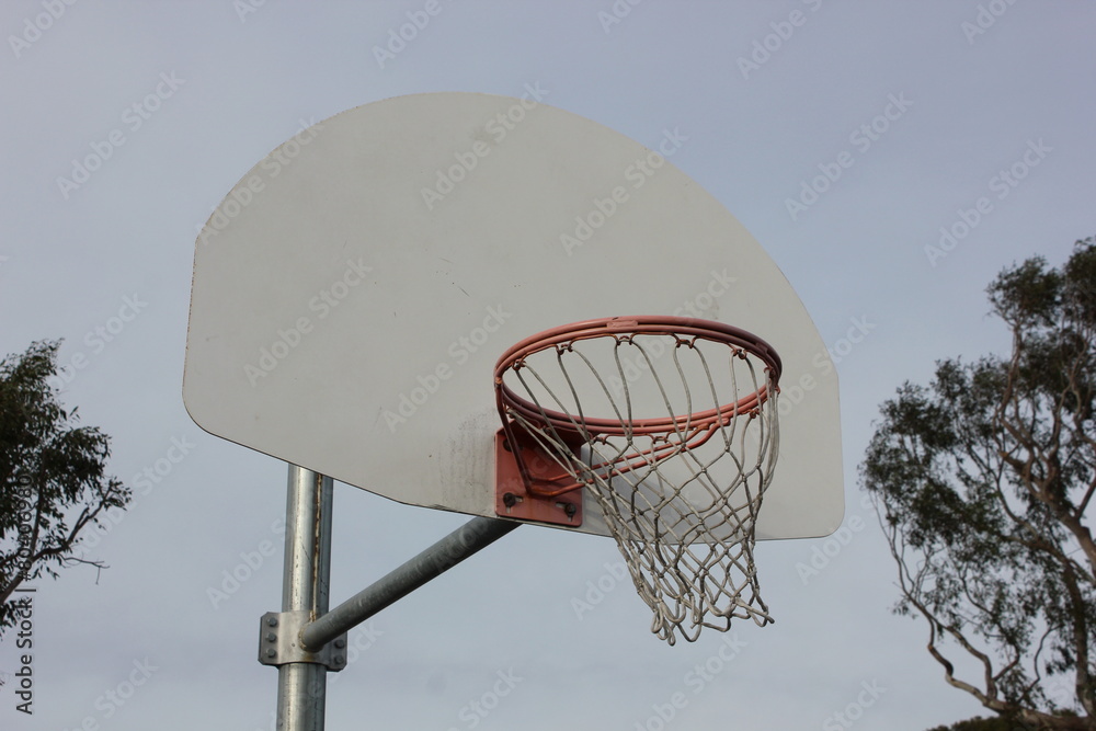 Basketball net blowing in wind Basketball net blowing in wind