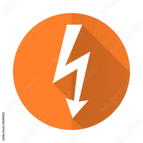 Free Download bolt orange flat icon flash sign - GFXLoad