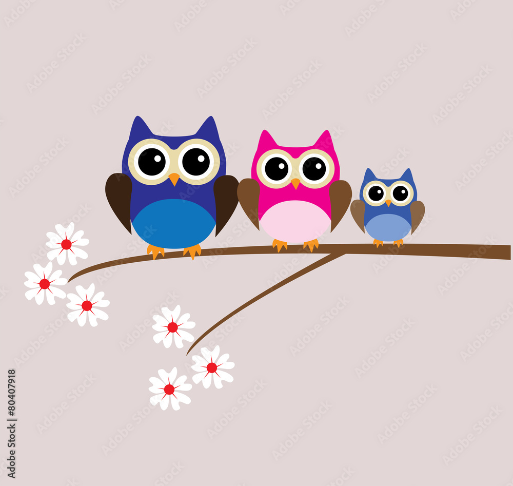 Fototapeta premium Rodzina sów