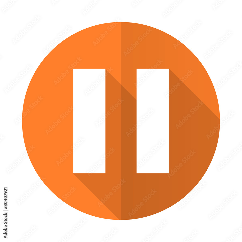 pause orange flat icon pause orange flat icon