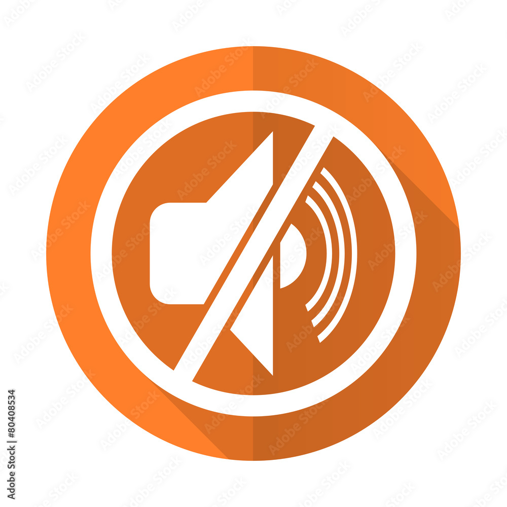 mute orange flat icon silence sign mute orange flat icon silence sign