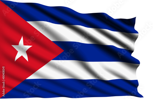 Cuba flag with fabric structure