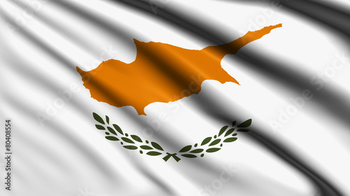 Cyprus flag with fabric structure
