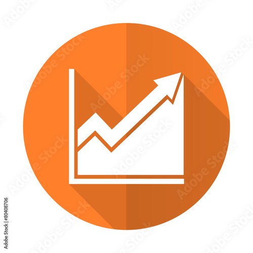 Obraz na płótnie histogram orange flat icon stock sign