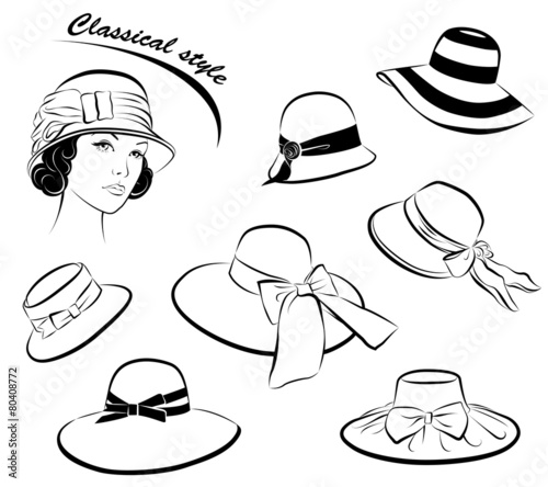 Vintage fashion girl in hat