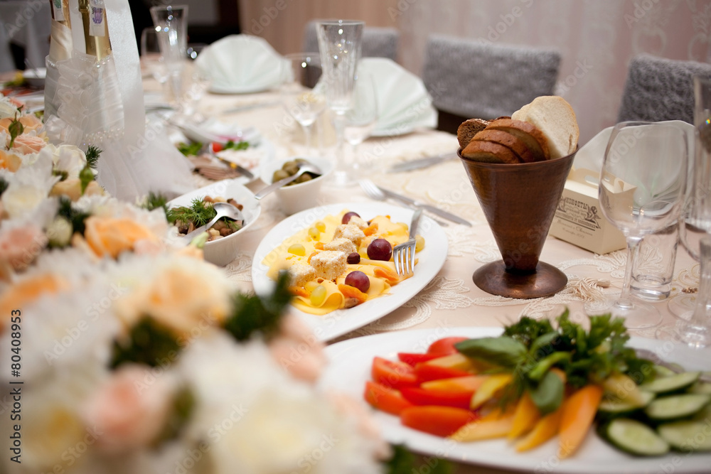 table set for wedding event dinner