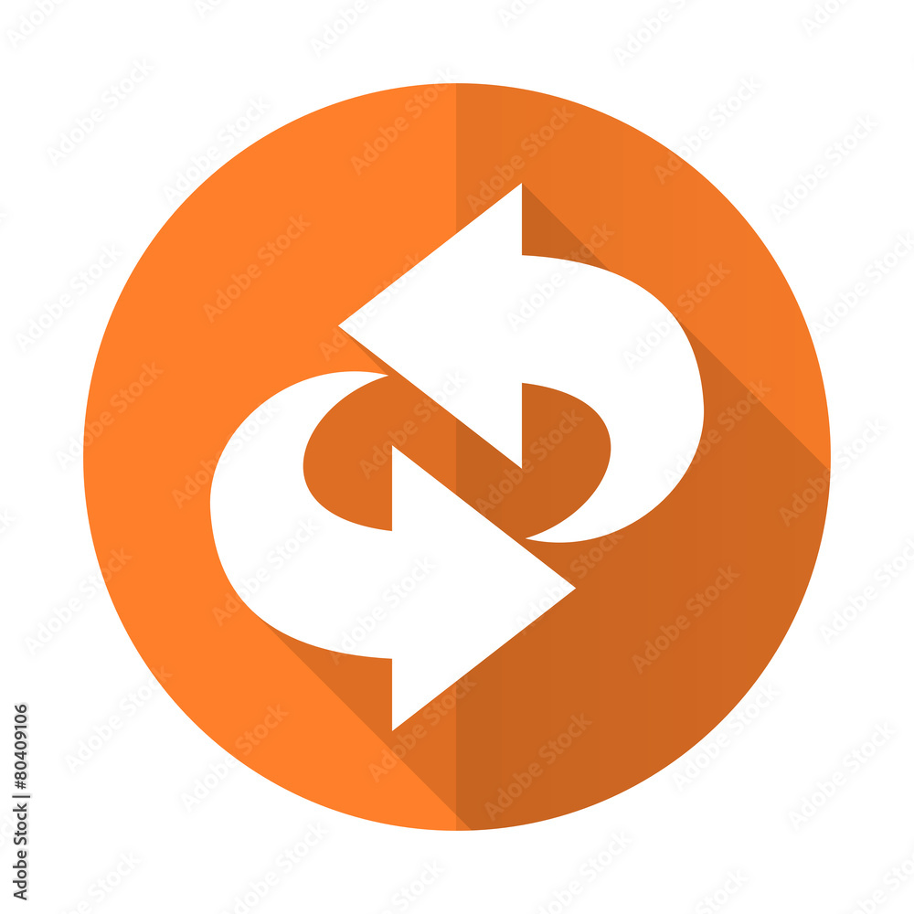 rotation orange flat icon refresh sign rotation orange flat icon refresh sign