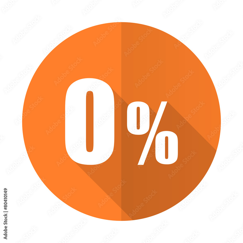 0 percent orange flat icon sale sign 0 percent orange flat icon sale sign
