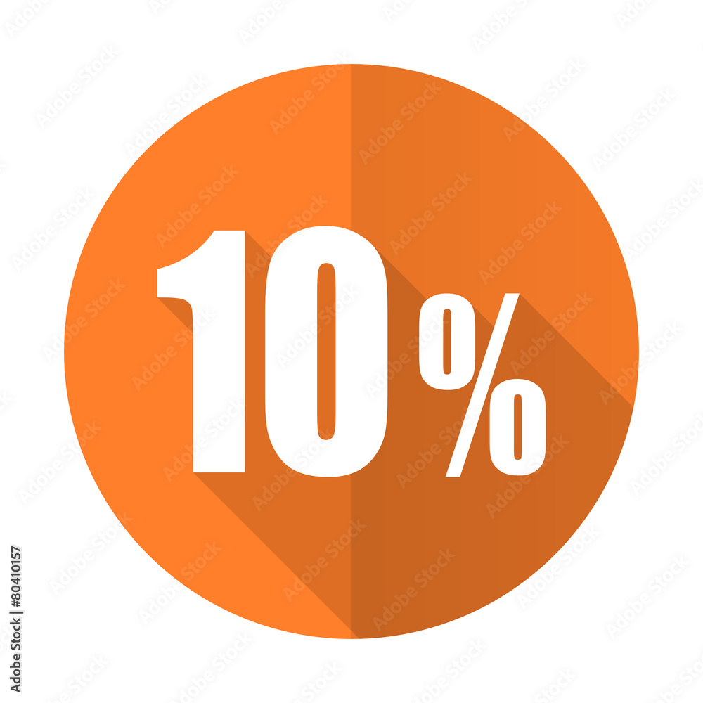 10 percent orange flat icon sale sign 10 percent orange flat icon sale sign