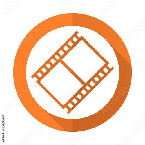 film orange flat icon movie sign cinema symbol