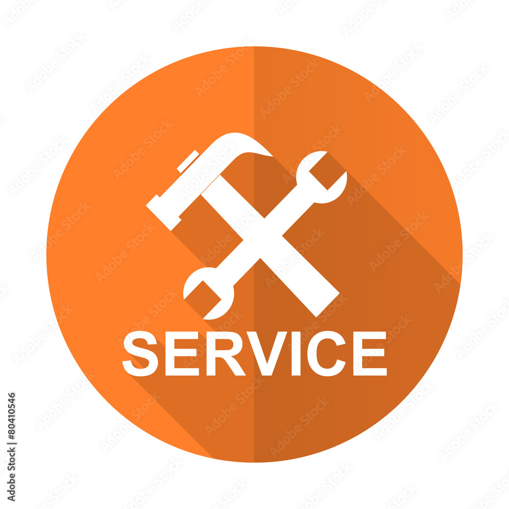 Obraz premium service orange flat icon