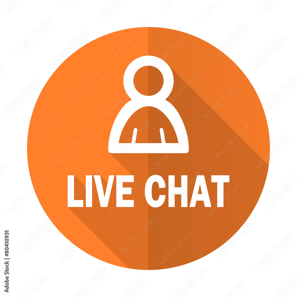 live chat orange flat icon