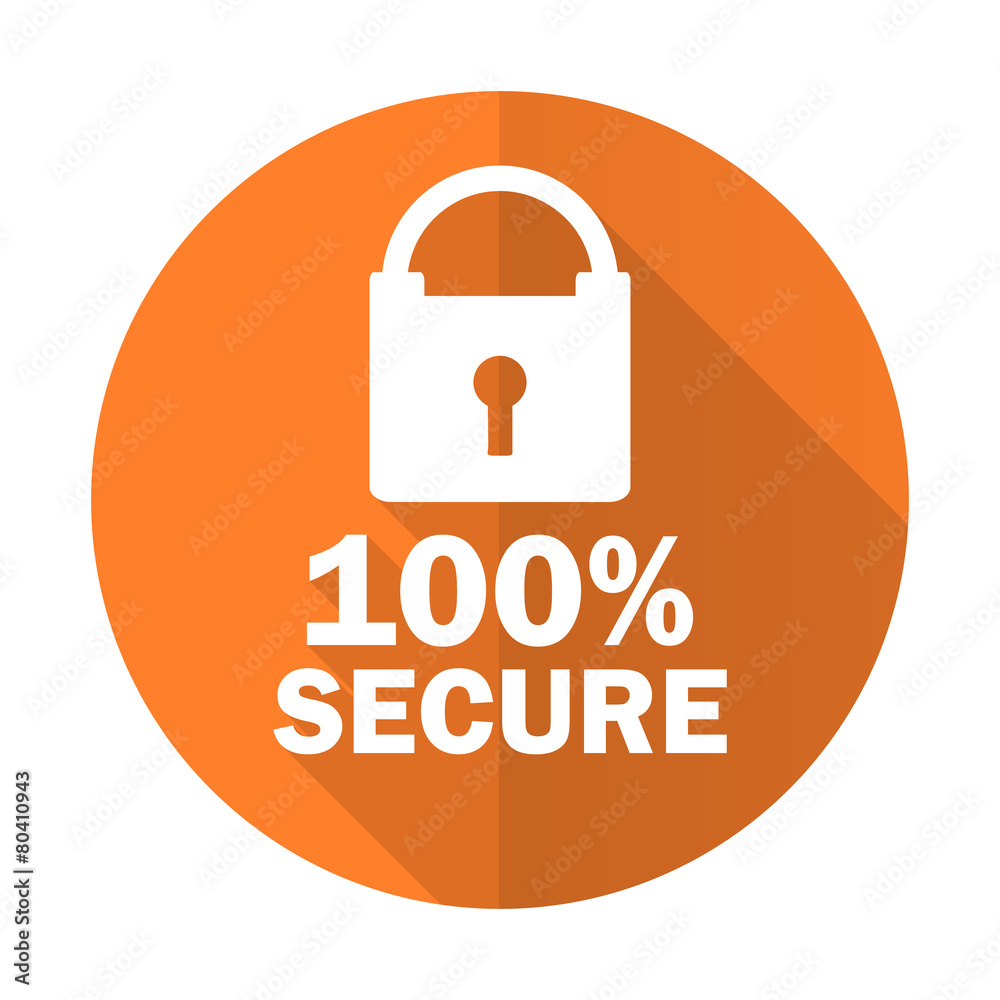 secure orange flat icon secure orange flat icon