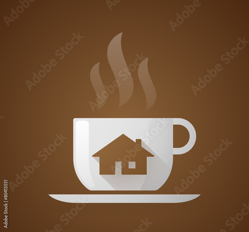 Coffee cup with a house