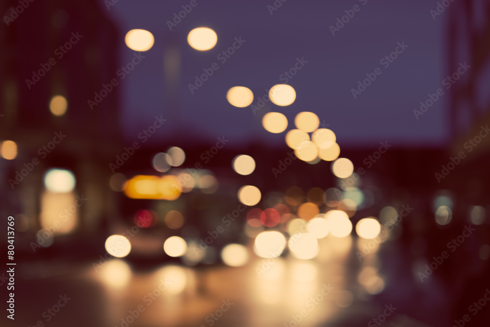 Artistic style - blurred urban abstract traffic background