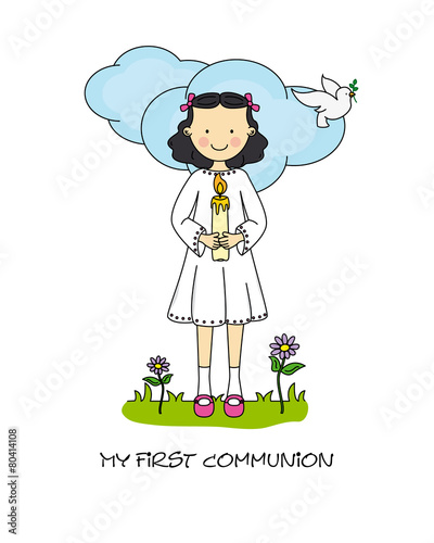 Girl First Communion card