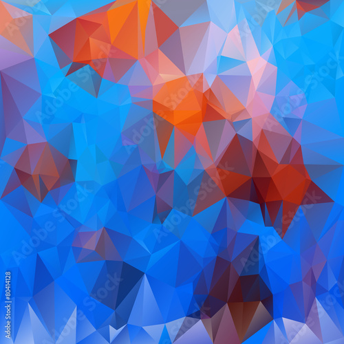 vector polygonal background - triangular undersea life colors