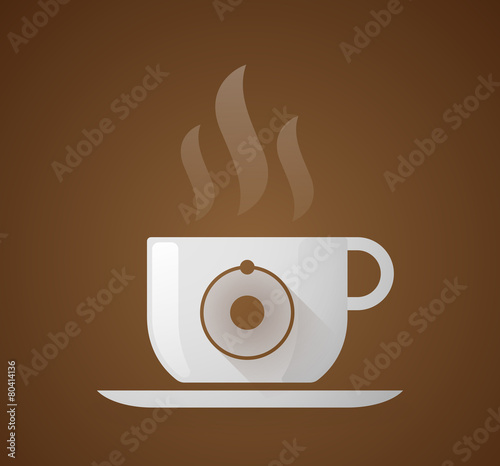Coffee cup with an atom