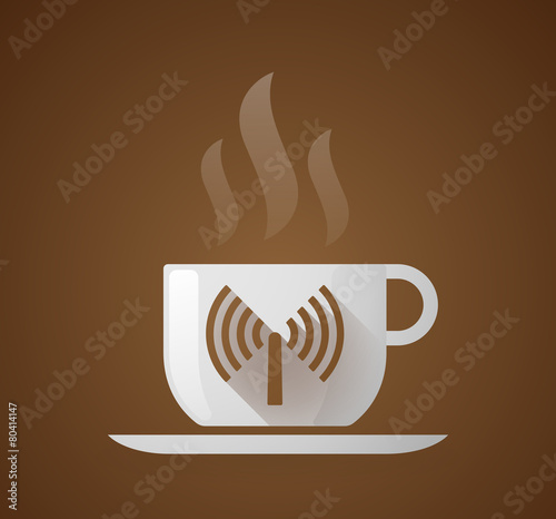 Coffee cup with an antenna