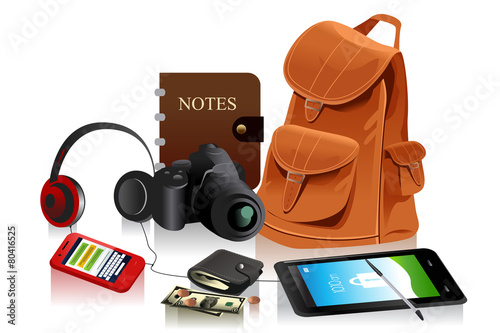 Details of modern bag for male