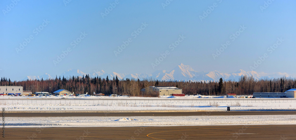 White mountain near Fairbanks international airport