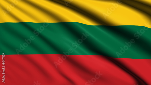 Lithuania flag with fabric structure