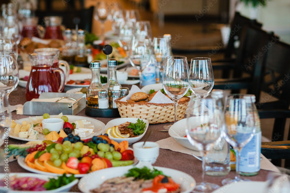 Table set for an event party