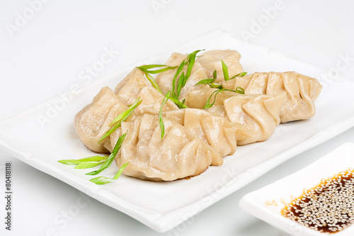 Japanese dumplings with soy