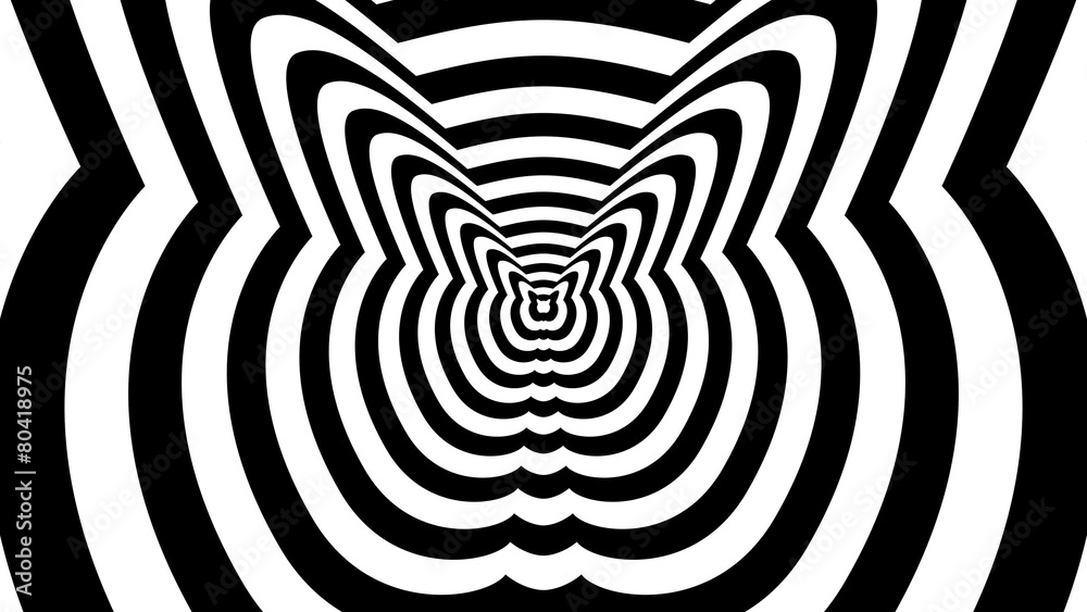 Concentric oncoming abstract symbol, fatty cat-optical illusion