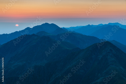 sunrise over the Fagaras Mountains, Southern Carpathians © porojnicu