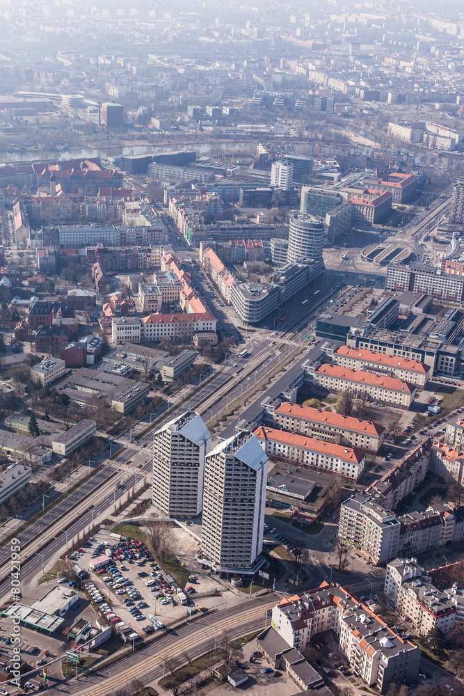 Obraz premium aerial view of a Wrocław city