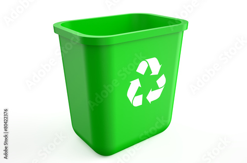 empty recycle green bin