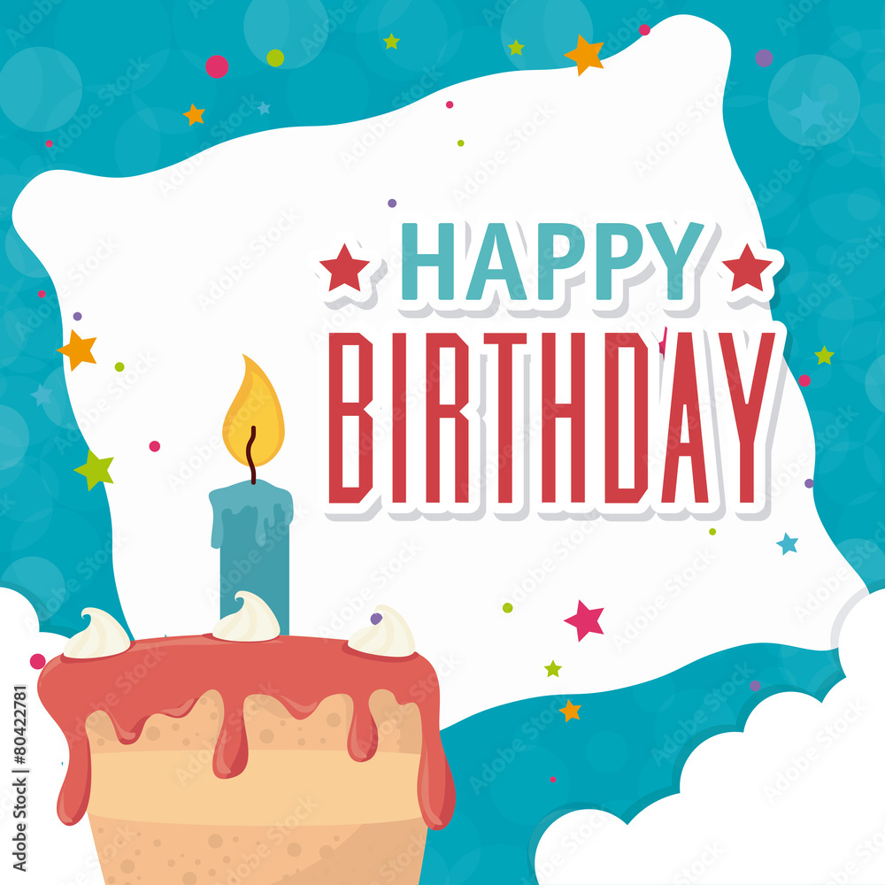 Fototapeta premium Happy birthday card design.