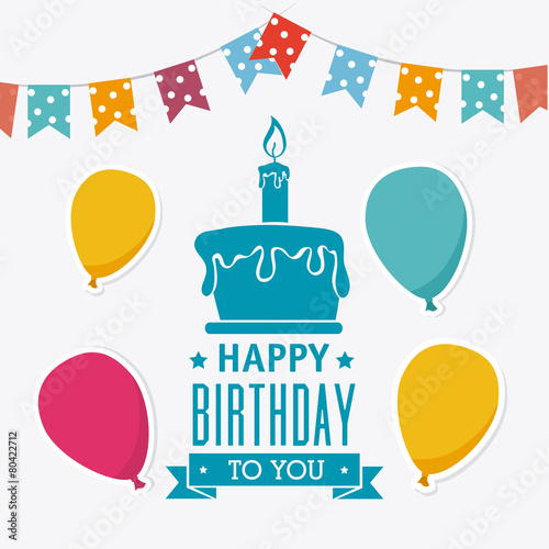 Happy birthday card design.