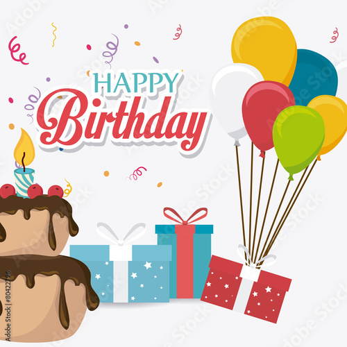 Happy birthday card design.
