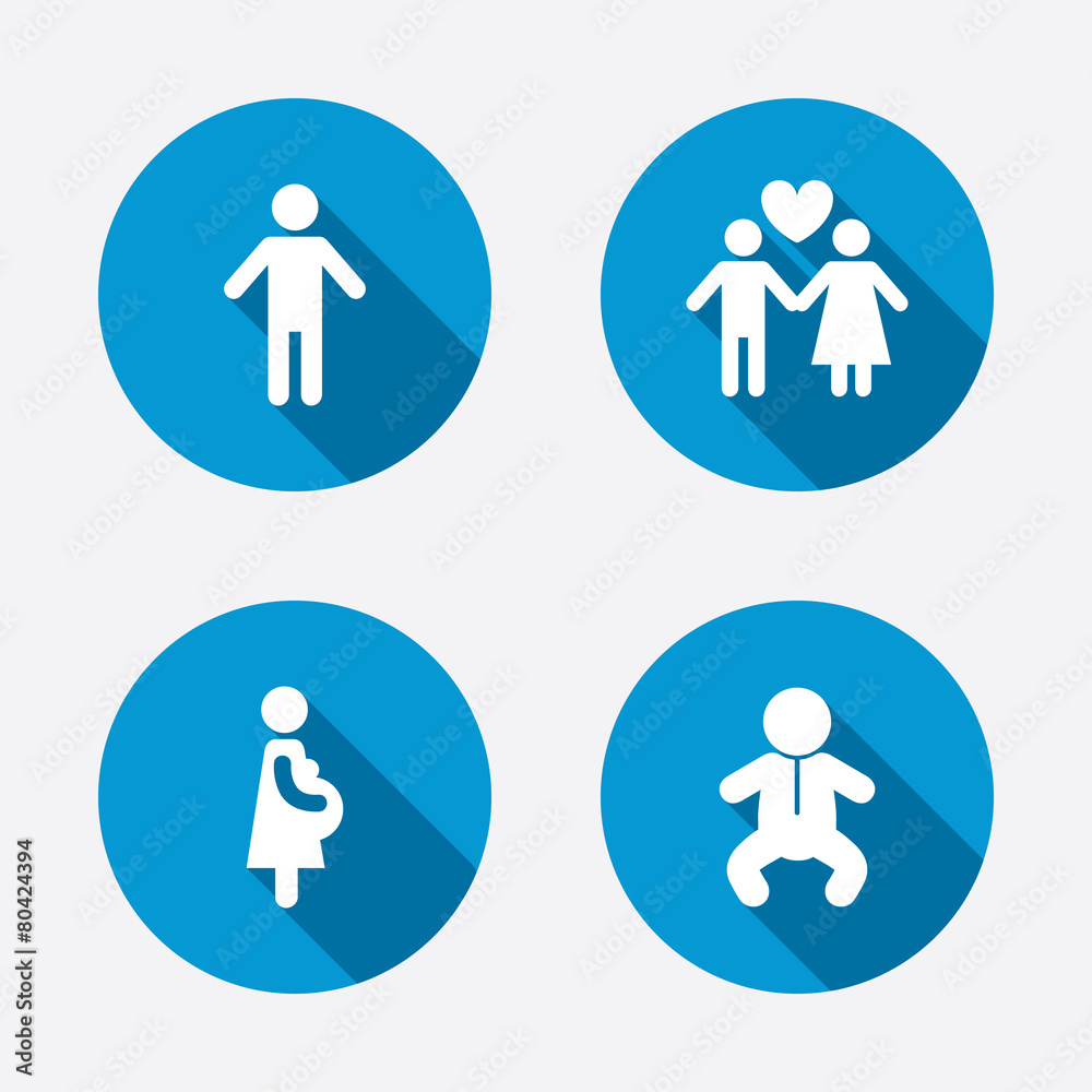 Family lifetime icons. Couple love and pregnancy Family lifetime icons. Couple love and pregnancy