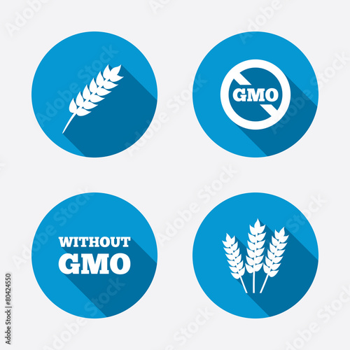 Agricultural icons. GMO free symbols.