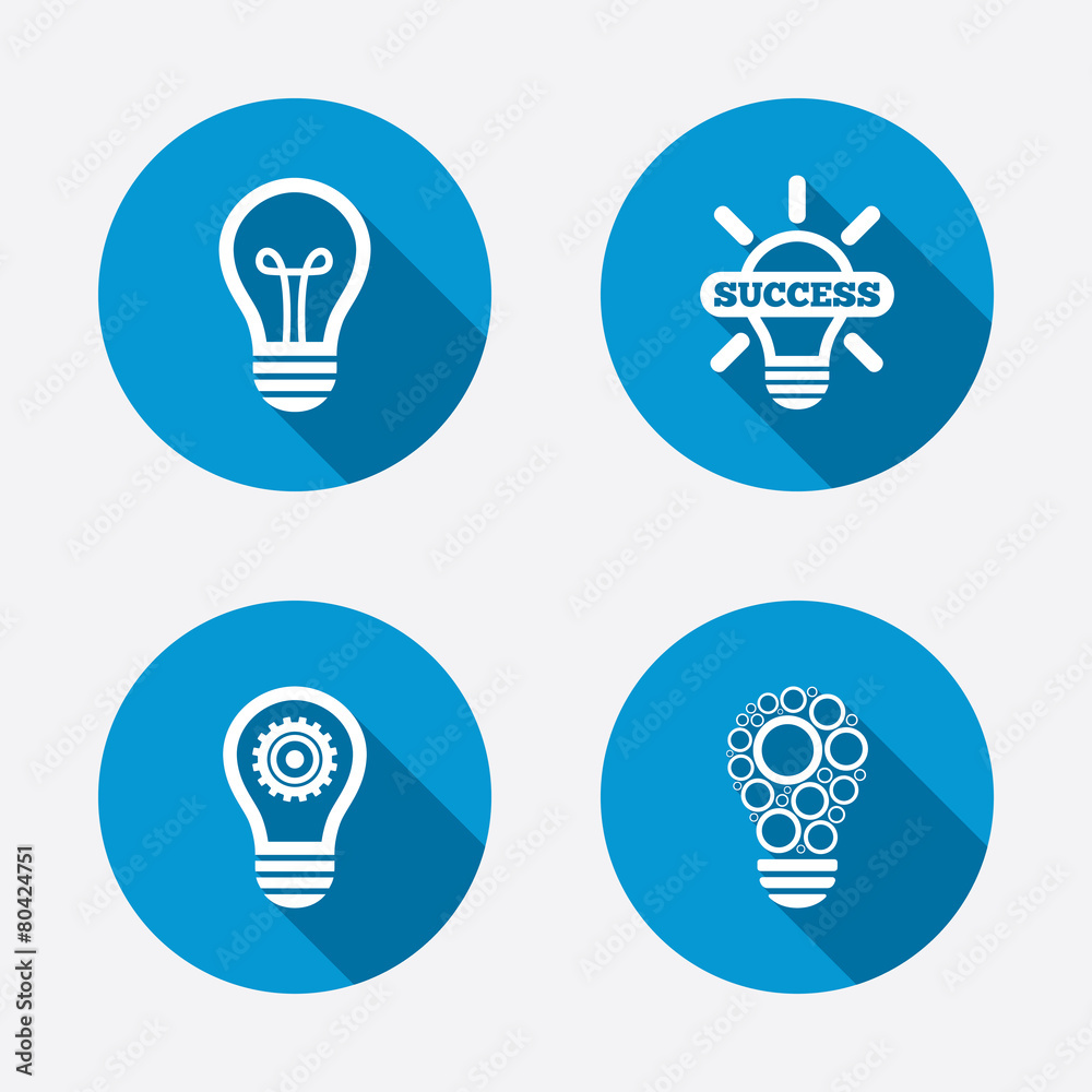 Light lamp icons. Energy saving symbols. Light lamp icons. Energy saving symbols.
