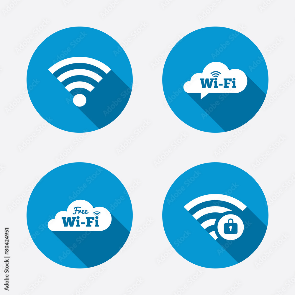 Wifi Wireless Network icons. Wi-fi zone locked. Wifi Wireless Network icons. Wi-fi zone locked.
