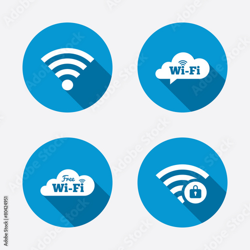 Wifi Wireless Network icons. Wi-fi zone locked.