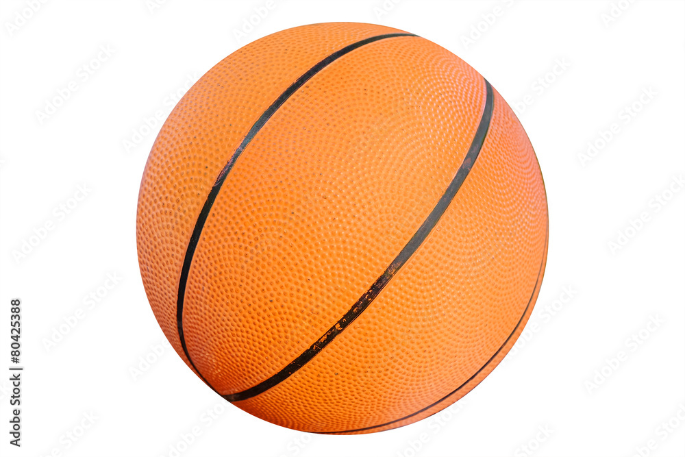 Closeup basketball on the floor